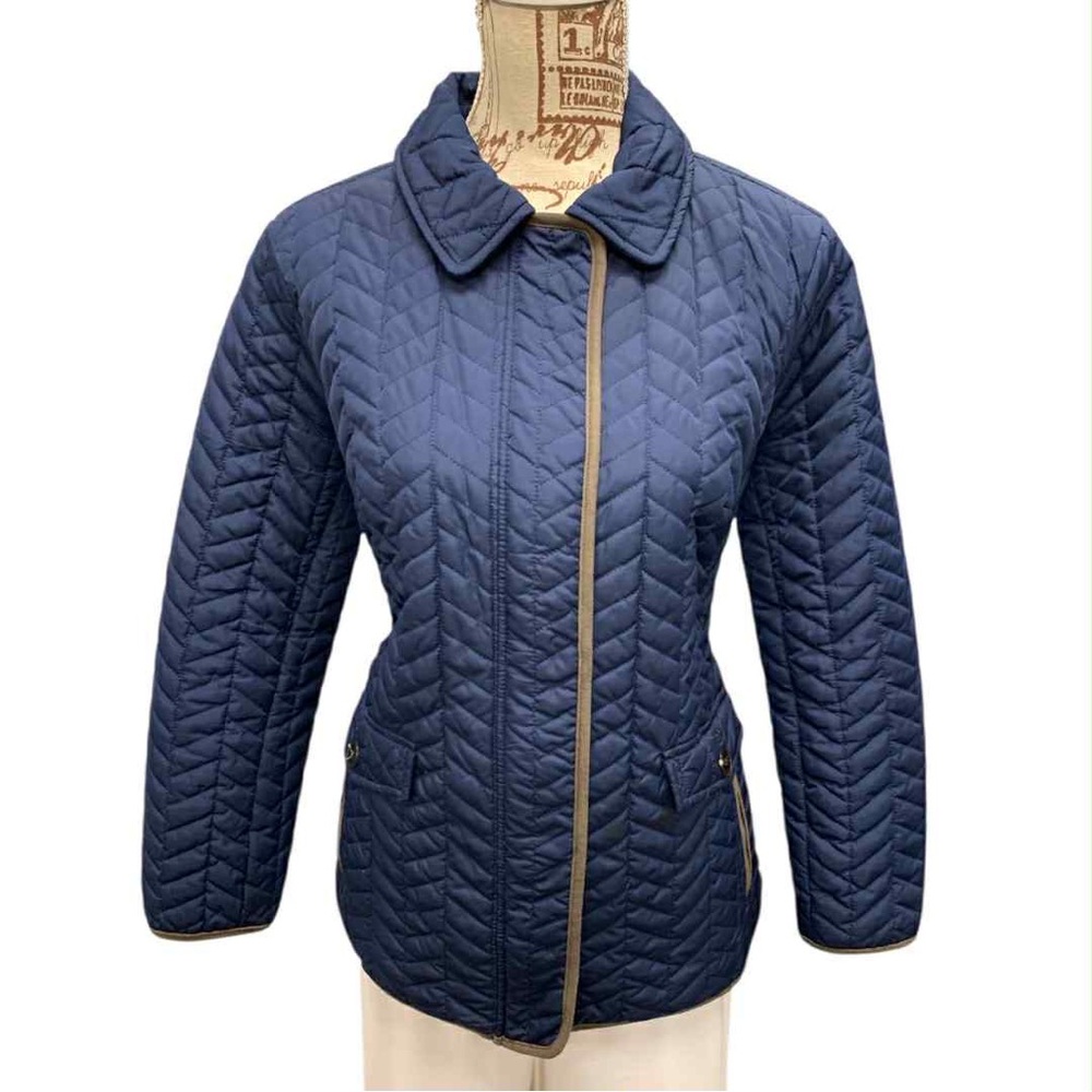 Charter Club Navy Quilted Puffer Jacket Size M